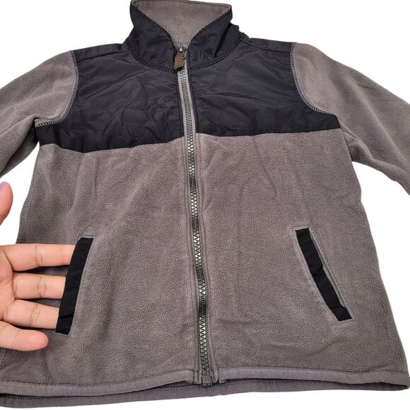 Carter's Toddler Kids Black and Gray Zip-Up Fleece Jacket Size 4T Pre-Own - Picture 3 of 11